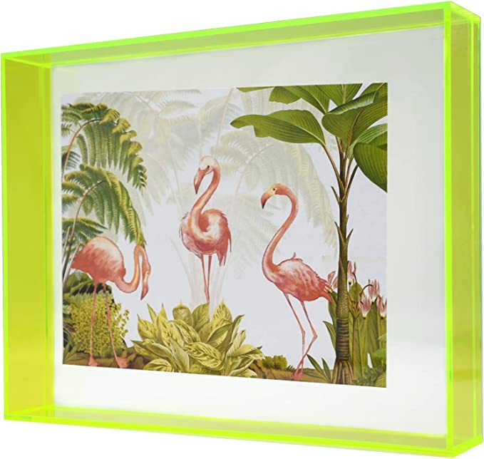 Custom Acrylic Picture Frame Wall Mount or Tabletop Photo Frame Display Photo Frame Decor Fluorescent Yellow Green