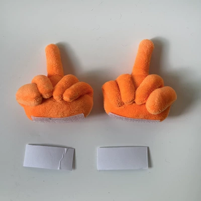Personalized Gesture Dolls for Internet Motosiklet dəbilqələri - small-orange-1-pair-middle-finger