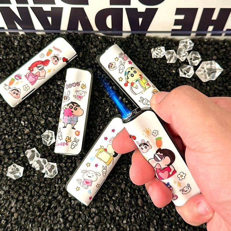 605 Crayon Shin-Chan Sanrio Kuromi Hello Kitty Cartoon Iron Shell Metal Windproof Inflatable Lighter Customized