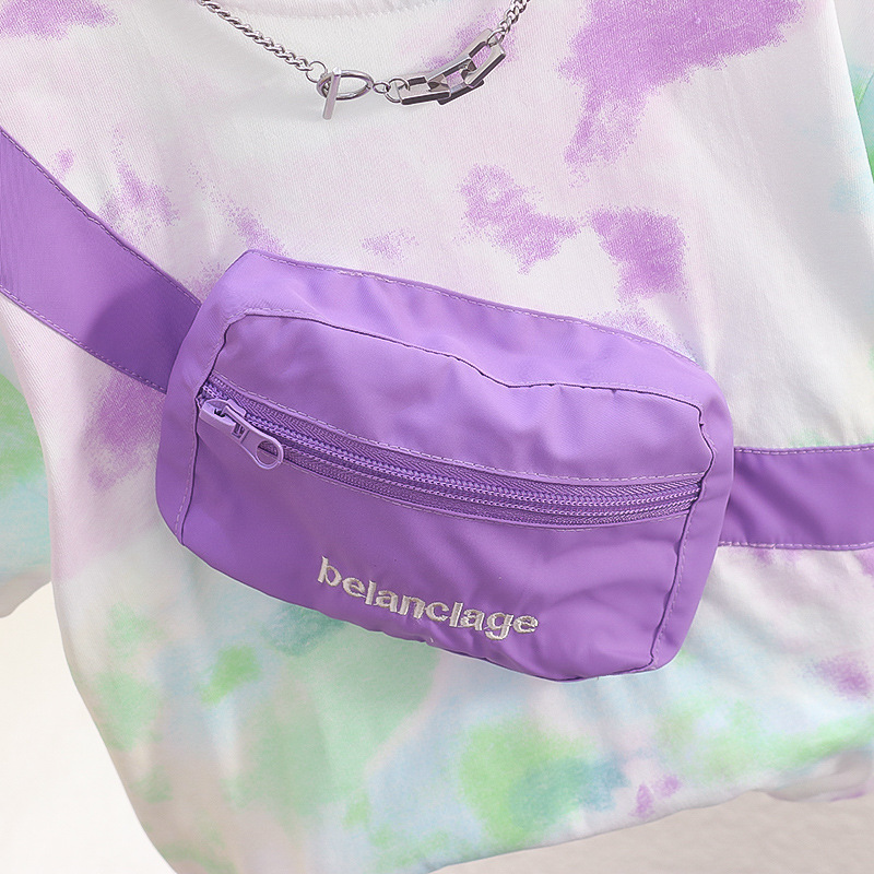 7817 Camiseta de manga corta de verano para niños nuevo estilo, bolso de hombro con personalidad guapo, top de media manga teñido anudado, vestido de verano para bebés