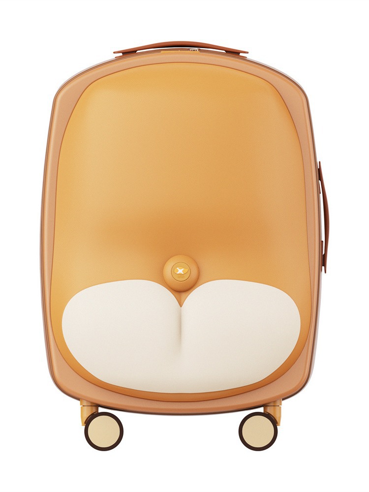 Vali kéo nhựa cứng 18 inch họa tiết Corgi dễ thương bánh xe im lặng đa hướng — Vali 18 inch dễ thương Corgi