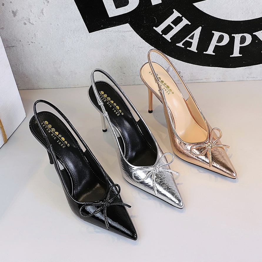 Stiletto Heel Pumps With Bowknot And Back Strap For Women_voghion.com