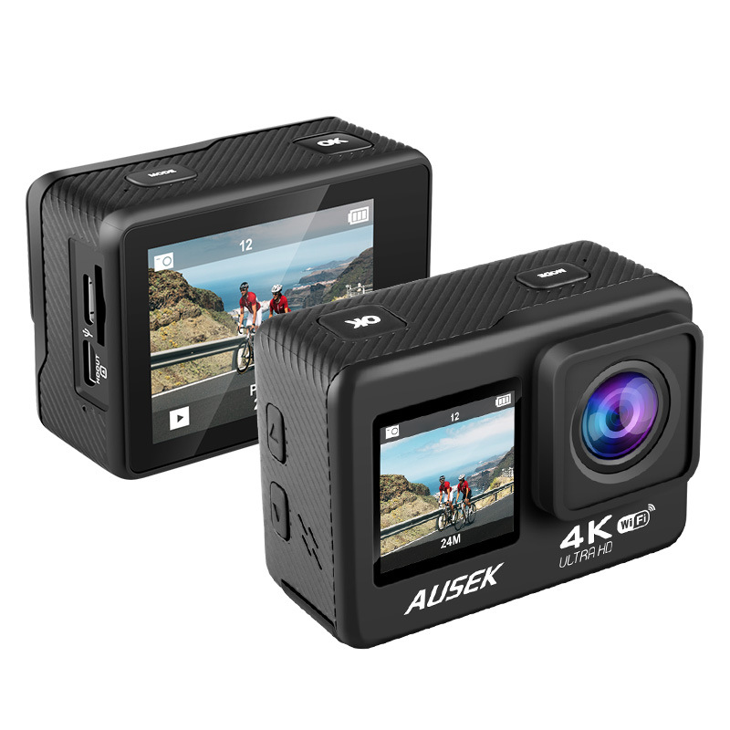 Cámara deportiva impermeable al aire libre transfronteriza 4K60 marco 2,0 pantalla táctil 1,3 pantalla de doble color EIS anti-vibración cámara al por mayor