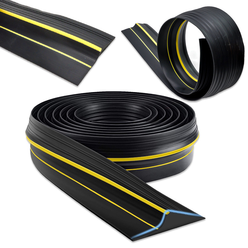 Garage door bottom sealing strip rolling shutter door seam waterproof rubber strip double yellow line garage door sill dustproof and rainproof rubber strip