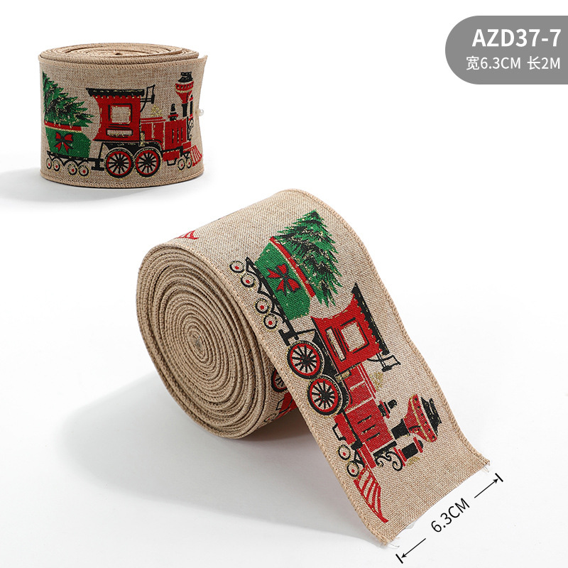 Nueva cinta de Navidad, cinta de imitación de lino, accesorios de lazo decorativos, copo de nieve, cinta de Navidad, spot al por mayor
