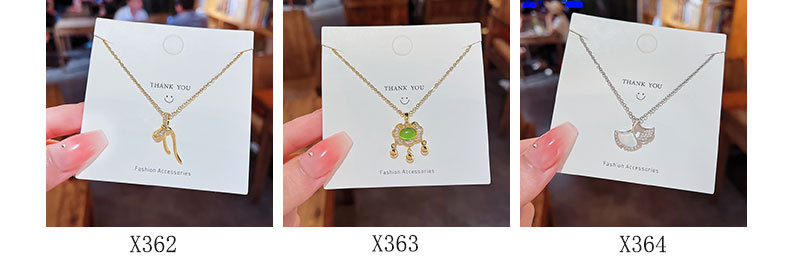 Fashion Geometric Bear Butterfly Titanium Steel Inlay Artificial Pearls Zircon Pendant Necklace Colorza_colorza_1