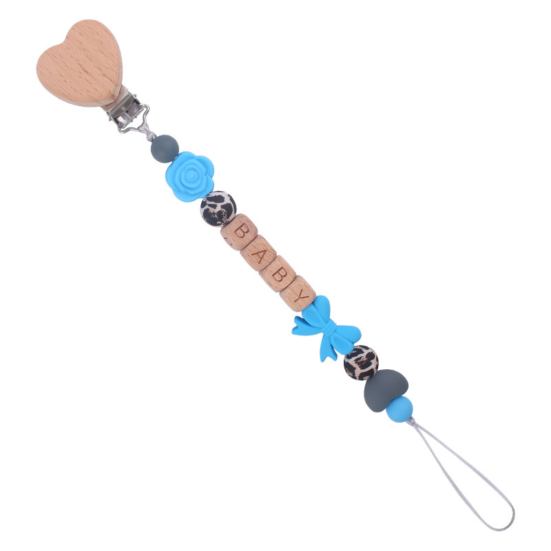 Nuevo bebé suministros dibujos animados amor Haya clip calmante bebé silicona arco pezón cadena anti-caída