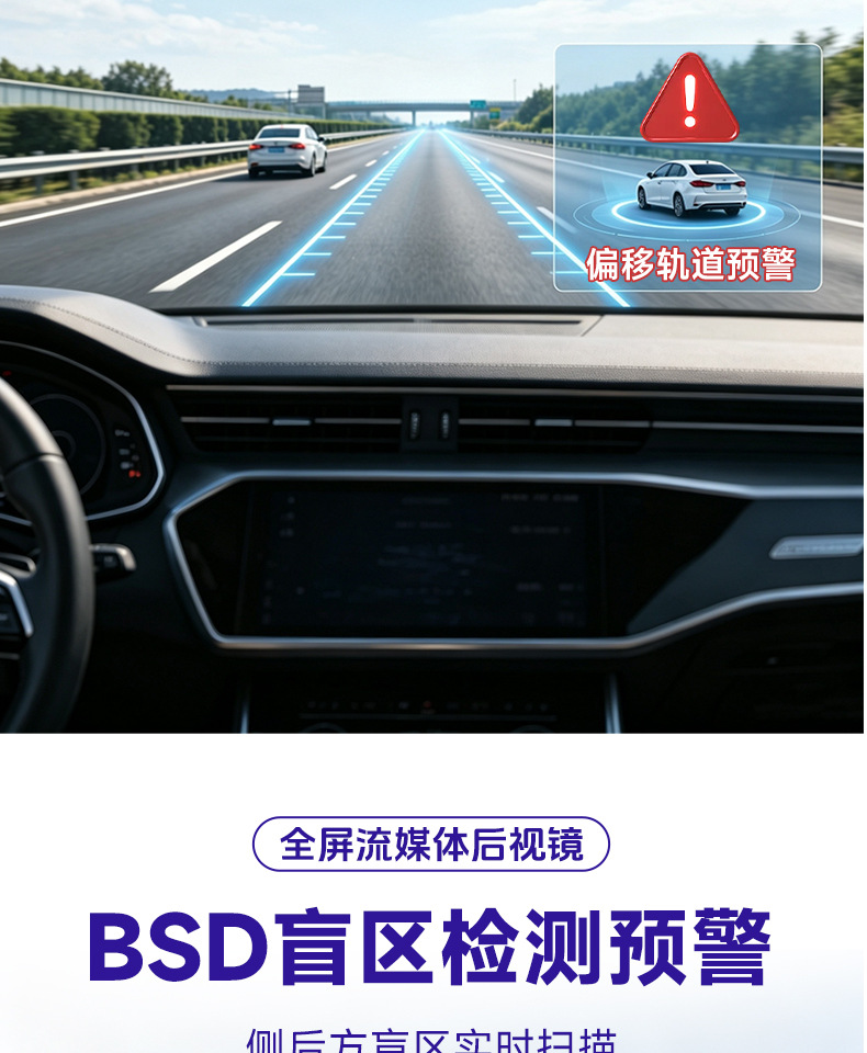 10inch Streaming Media Four-Channel Dash Cam 360 °   Adas/Bsd Mobile App for Vehicle Monitoring with Four Displays on One Screen