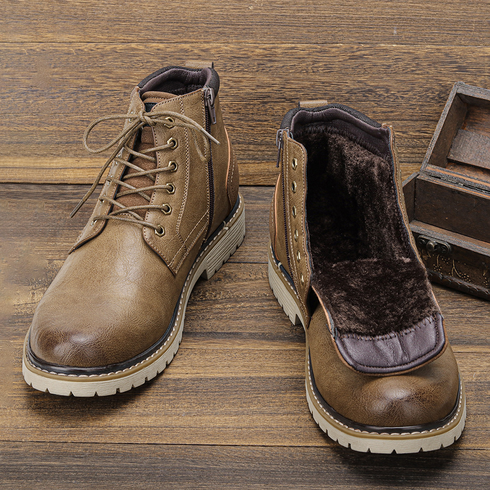  Men's Martin Boots Independent Station Retro Color Polished Ankle Boots Cross-border Trade Men's Shoes Plus Size Autumn and Winter Men's Boots_voghion.com