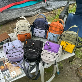 户外小挎包轻便登山斜挎包男女孩徒步拼色小包防水休闲运动单肩包