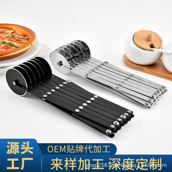 Stainless Steel Dough Cutter, Retractable Multi-Wheel Cutter, Roller Cutter, Pizza Cutter, Commercial Cutter for Baking