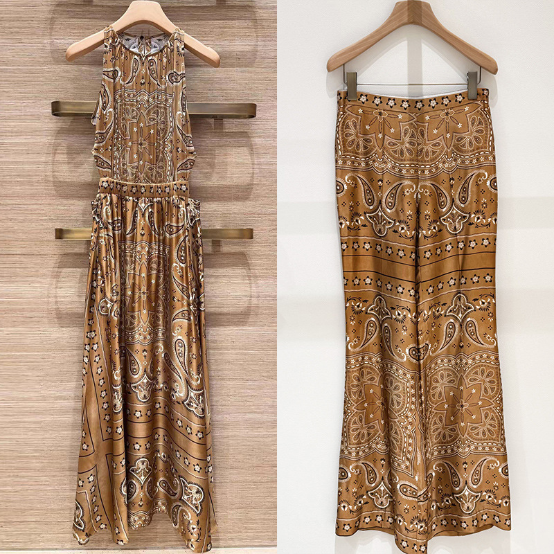 French-Style Niche 2026 Spring/Summer Vintage Paisley Print Sleeveless High-Waisted Long Dress Wide-Leg Pants 26287 French-Style Niche 2026 Spring/Summer Vintage Paisley Print Sleeveless High-Waisted Long Dress Wide-Leg Pants 26287