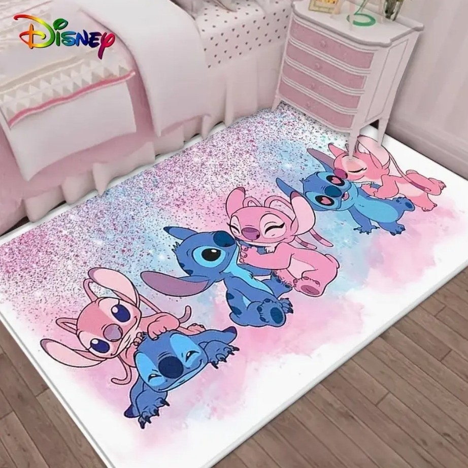 Puntada de dibujos animados sala de estar alfombra hogar sofá mesa de café piso alfombra gran área linda chica corazón Bahía ventana estera en stock