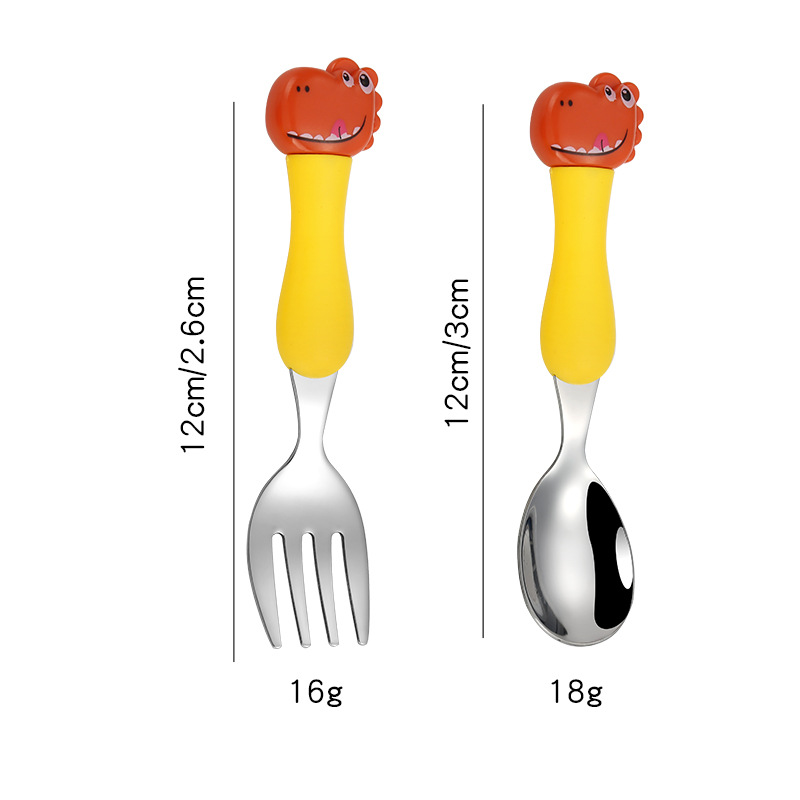 Dinosaur spoon fork [red and yellow]
