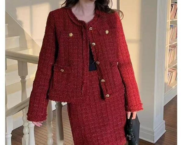 Red short set, increased thickness