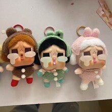 搪胶CRYBABY哭娃搪胶公仔labubu 心动马卡龙坐坐派对哭娃毛绒公仔