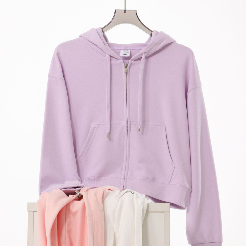 Women's Short Hooded Zipper Cardigan Jacket 2025 Autumn and Winter Sports Casual Small Loose Versatile Sweatshirt