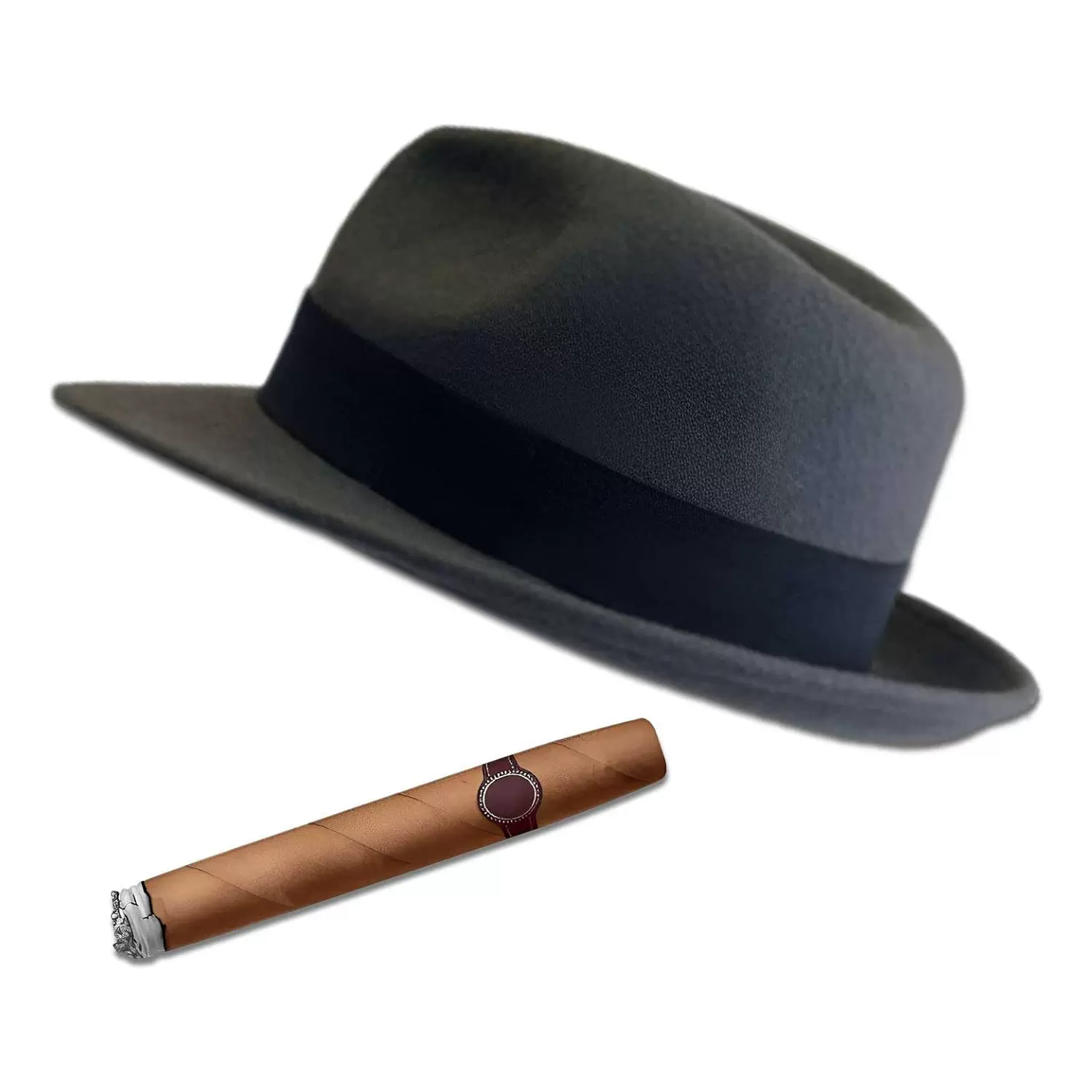 有趣的帽子雪茄窗户贴纸  跨境假软呢帽雪茄汽车装饰贴纸