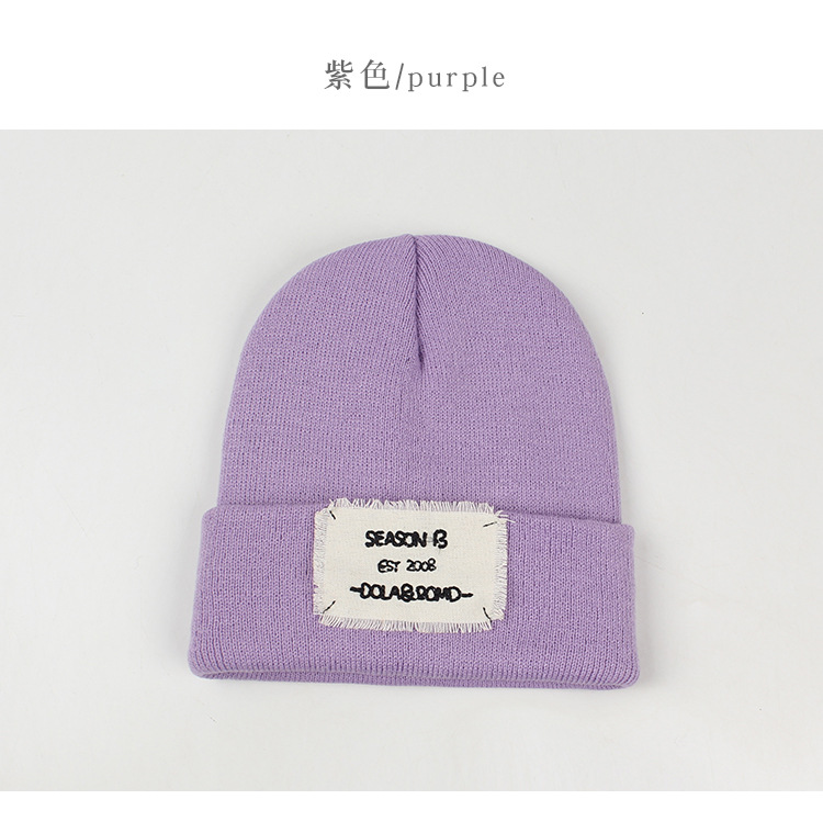 Korean Style Patch Letter Warm Knitted Hat Wholesale Nihaojewelry display picture 6