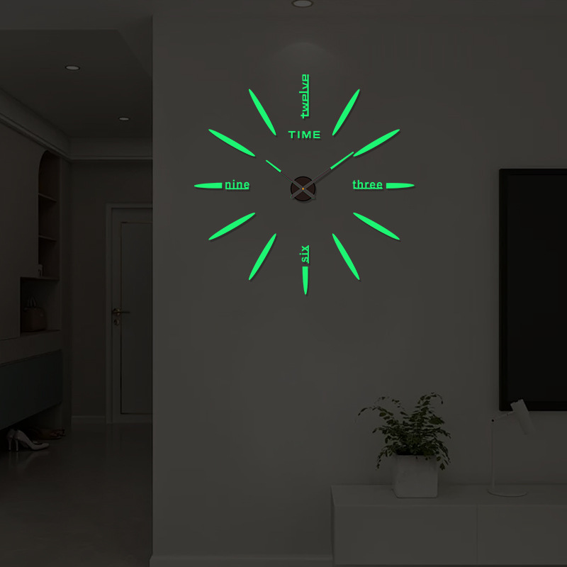Reloj de pared acrílico 3D nórdico, diseño estereoscópico, instalación sin perforación, reloj silencioso para entrada/dormitorio