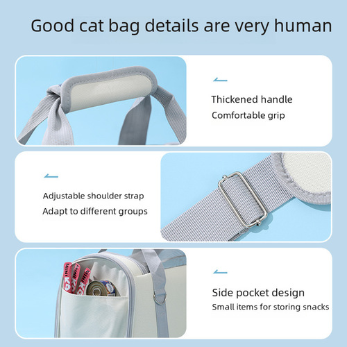 Cat bag, portable cat bag for going out, pet backpack, dog bag, breathable shoulder crossbody, hand-held cat bag