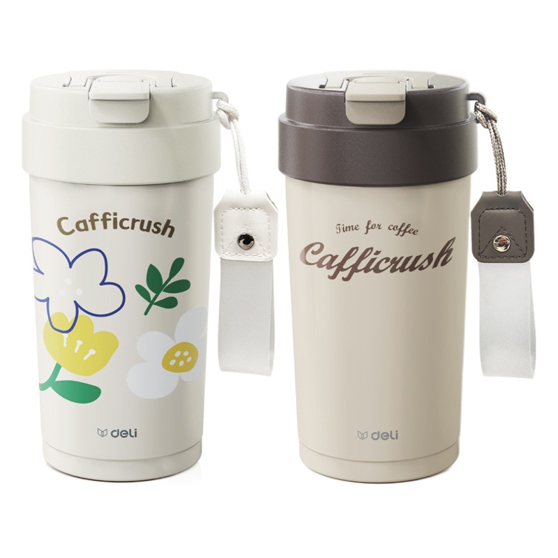 Deli LL618 taza de café de doble capa de vacío taza de vacío 316 revestimiento de acero inoxidable de gran capacidad 500ml taza de agua