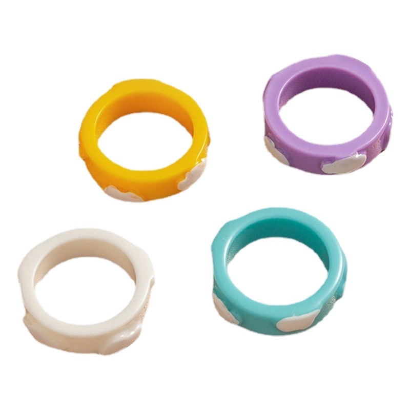 European and American cloud resin ring wholesale female color fresh sweet color matching fashion cross-border ring ring ins style