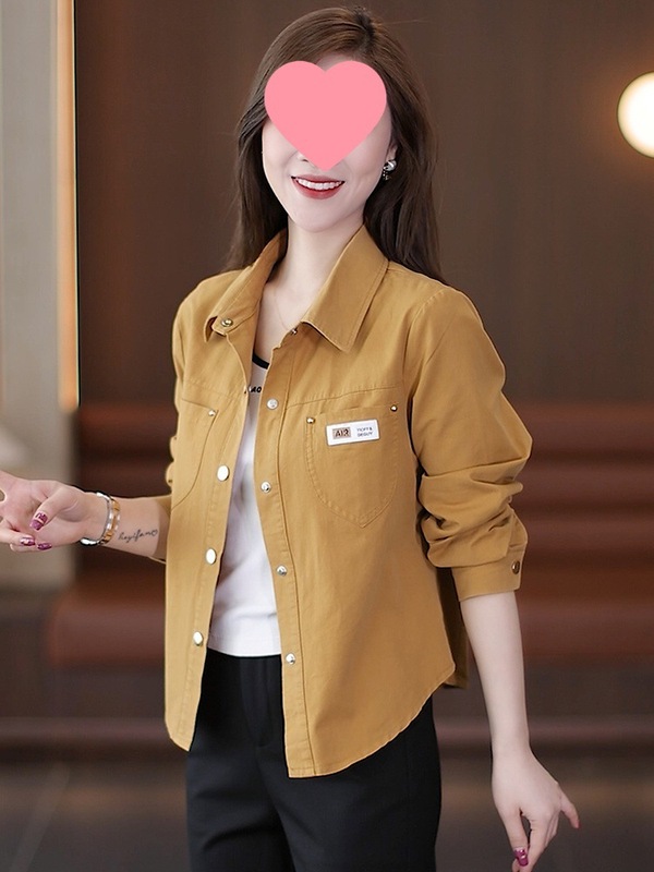 跨境百搭小个子感小众短外套女5春秋显瘦休闲衬衫减龄衣洋气|undefined