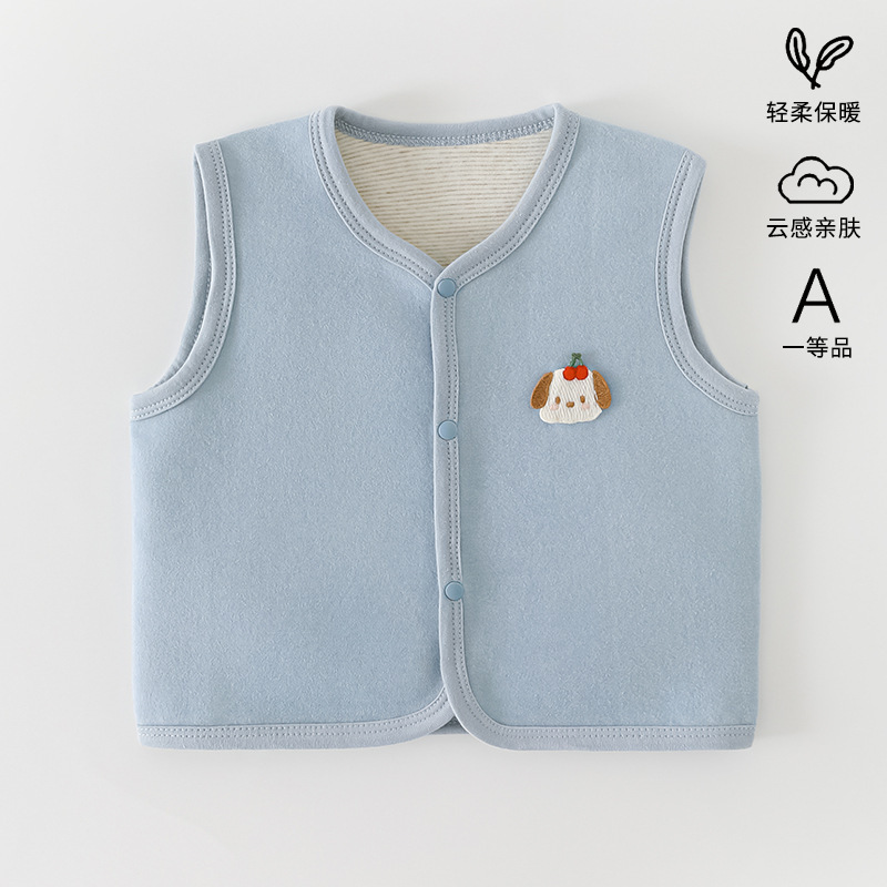 Baby vest is soft and seamless, double-sided warm vest for babies, newborn cartoon cardigan, can be worn inside and outside Baby vest is soft and seamless, double-sided warm vest for babies, newborn cartoon cardigan, can be worn inside and outside