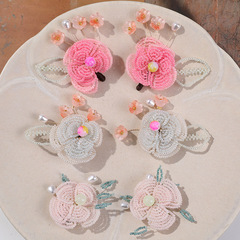 古風花枝層次感彩色花瓣花朵diy手工編織髮夾髮飾耳飾材料批發