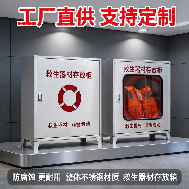 Stainless Steel Life-Saving Equipment Storage Box, Life-Saving Supplies Storage Cabinet, Marine Lifebuoy Storage Box, Life-Saving Wardrobe