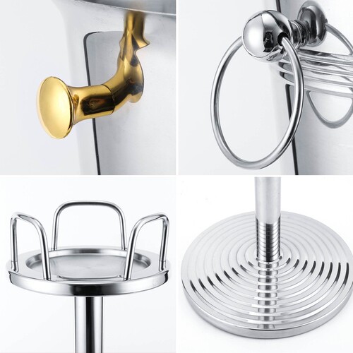 European style champagne bucket rack stainless steel KTV bar ice bucket household even rack ice bucket with tripod luxury red wine bucket
