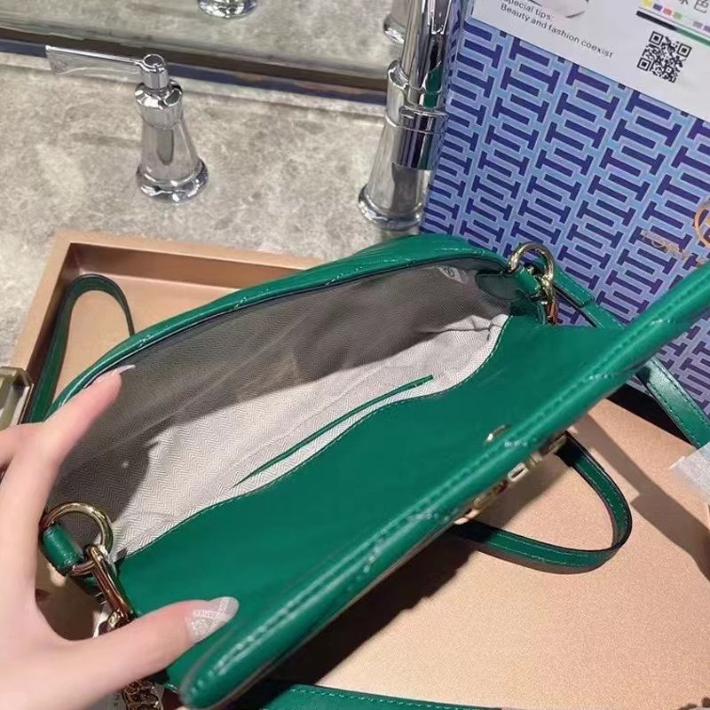 Tortyburch 新しいバゲットバッグ、ラムスキン脇の下バッグ、ファッショナブルで多用途なシングルショルダークロスボディバッグ、ポータブルスモールスクエアバッグ|undefined