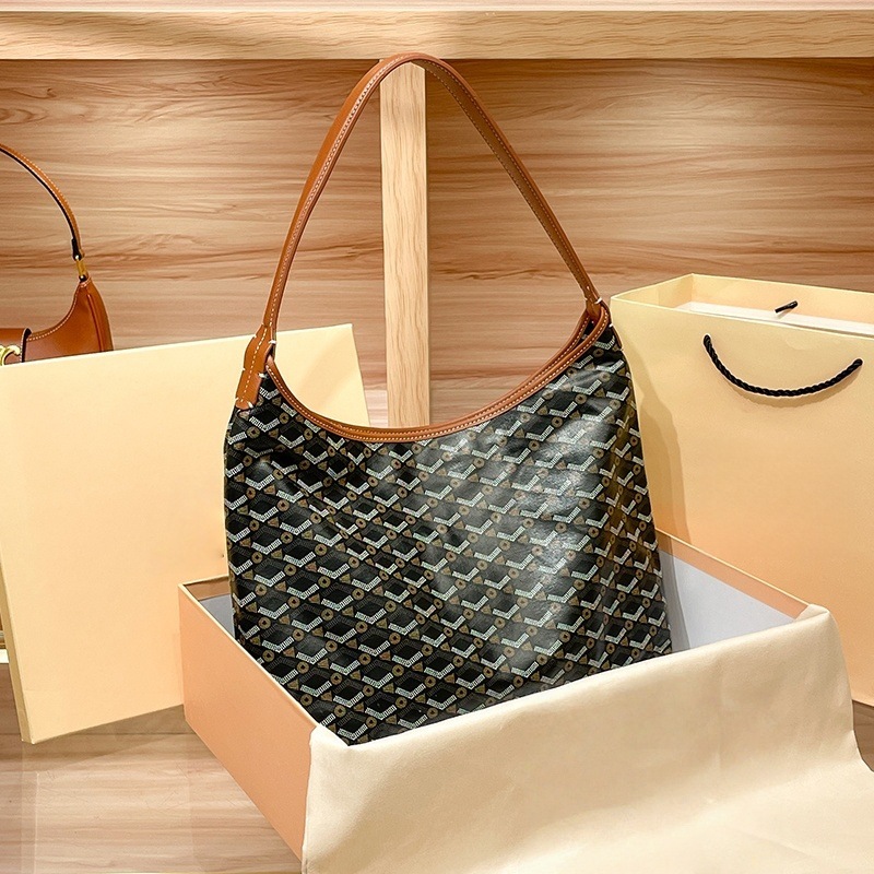 Dogtooth HOBO 脇の下バッグ女性のための 2025 新しいファッション夏ニッチ大容量ショルダーバッグ通勤女性のバッグ|undefined