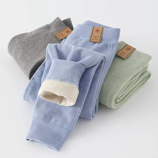 Cashmere Double Layer Boys' Warm Pants Inner Wear New Autumn and Winter Girls' German Velvet Thickened Autumn Trousers Children's Cotton Pants