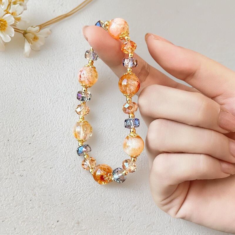 风禾黄塔晶串珠水晶手链女高级感轻奢小众精致手饰品2025新款手串|undefined