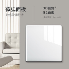 International electrician switch socket panel type 86 concealed one open 5 five-hole usb household white glass whole house package