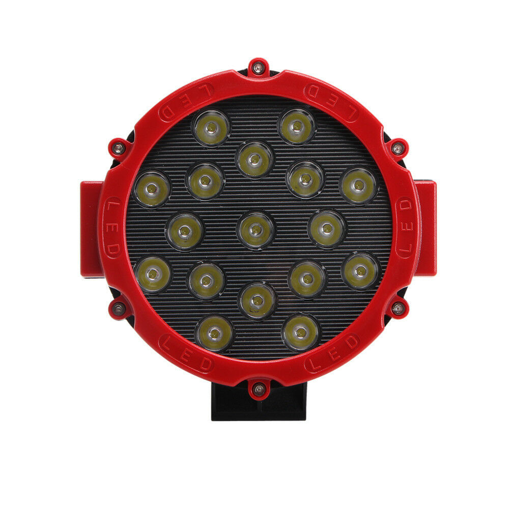 Auto LED Spotlight SUV 51W Negro 17LED Work Light ATV 4wd Bumper Fog Light 7 pulgadas