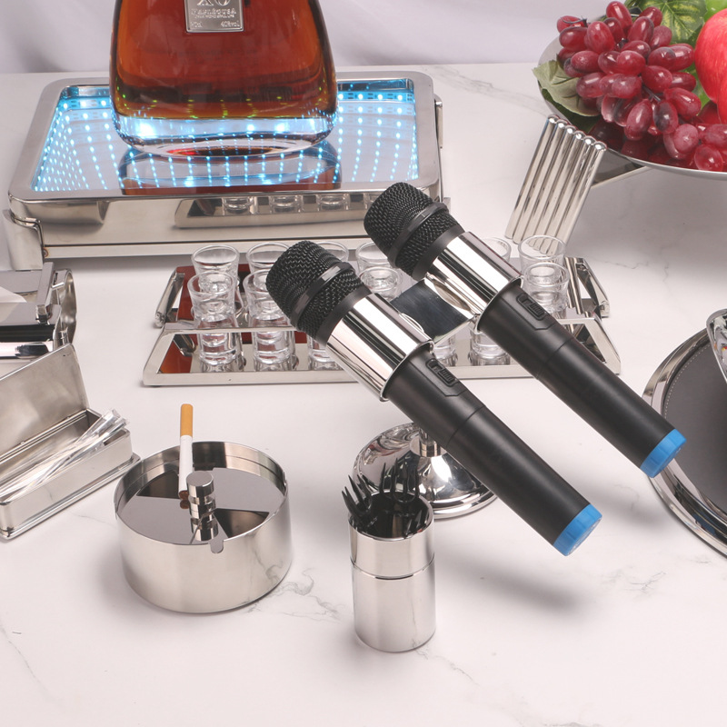 High-end KTV marco de micrófono de acero inoxidable marco de micrófono de cabina especial