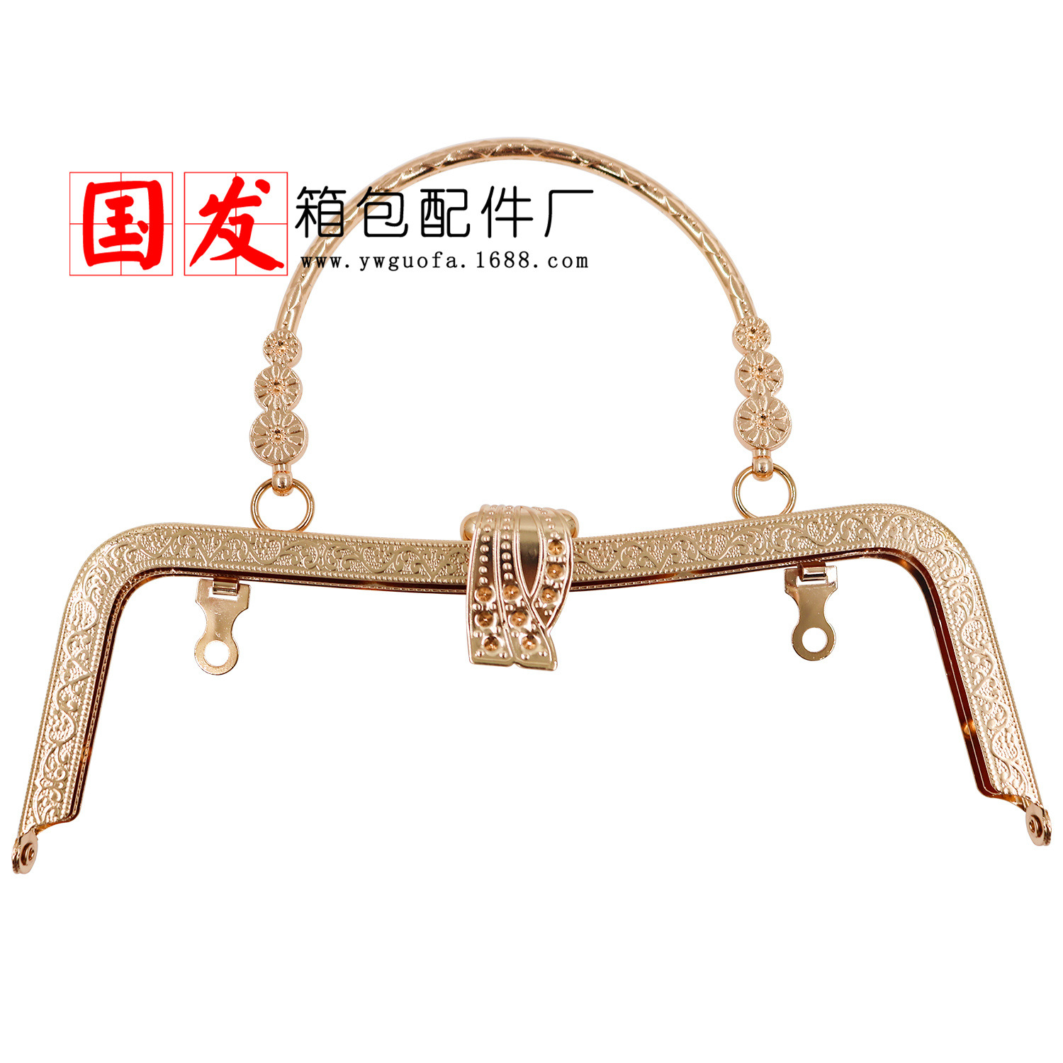 [Nuevo] agujero de tornillo 20cm cintura cóncava en relieve hojas grandes tres flores mano mano oro al por mayor