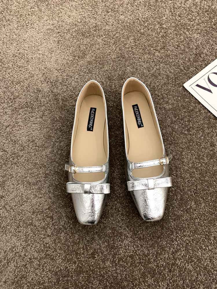 Zapatos mary jane mujer plata elegantes estilo francés_voghion.com