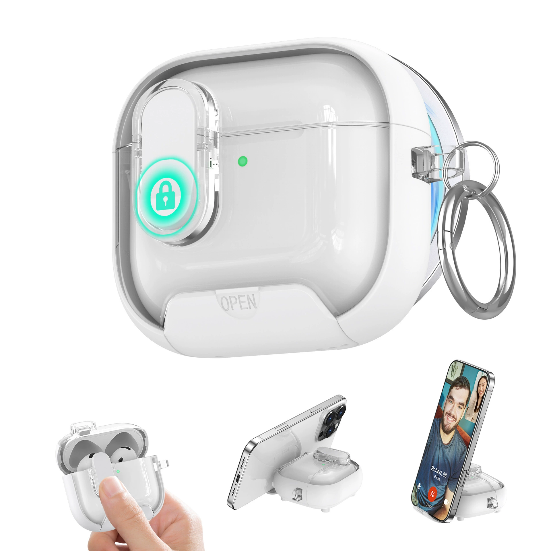 Защитный чехол (совместимый с Apple) Tubing Pro — компактная крышка для наушников с зажимом и держателем, несколько моделей