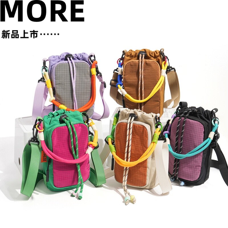 Cross-Border Dopamine Color-Blocking Water Bottle Bag 2026 New Model Outdoor Hiking Lightweight Crossbody Multi-Compartment Waterproof Phone Bag Cross-Border Dopamine Color-Blocking Water Bottle Bag 2026 New Model Outdoor Hiking Lightweight Crossbody Multi-Compartment Waterproof Phone Bag