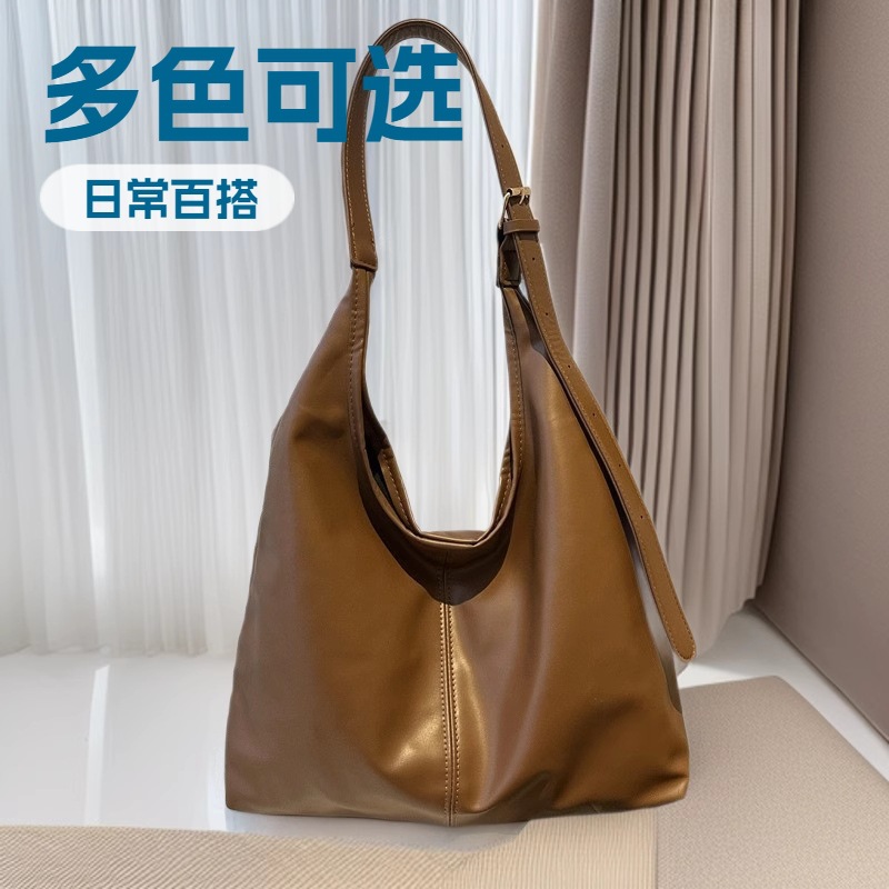 New Travel Crossbody Bag, Textured Women's Bag, Trendy and Fashionable Tote Bag, Retro Soft Leather Versatile Shoulder Handbag