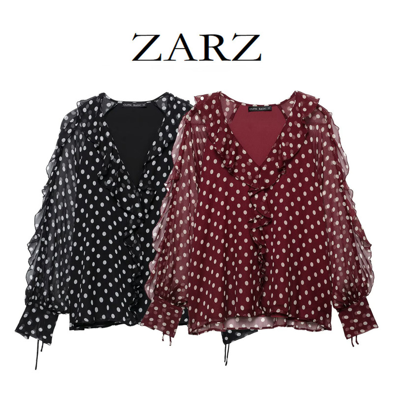 ZARZ self-designed, European and American style, new women's fashion, chic and trendy polka-dot layered decorative shirt 4387268 ZARZ self-designed, European and American style, new women's fashion, chic and trendy polka-dot layered decorative shirt 4387268