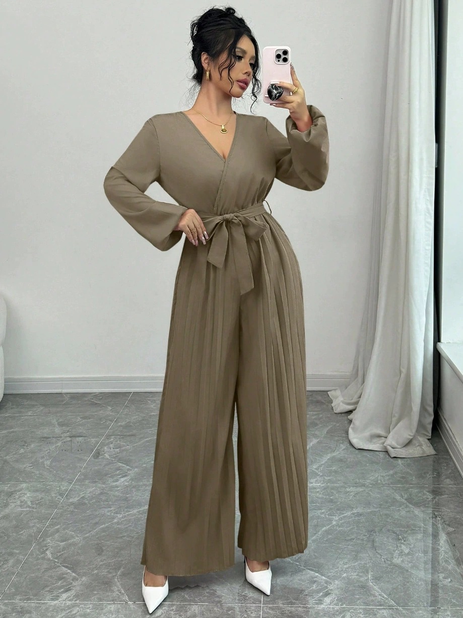 Temperamento casual cintura bohemia cruzada V-cuello cierre pantalones de vestir europeas y estadounidenses transfronterizos importación y exportación de ropa de mujer