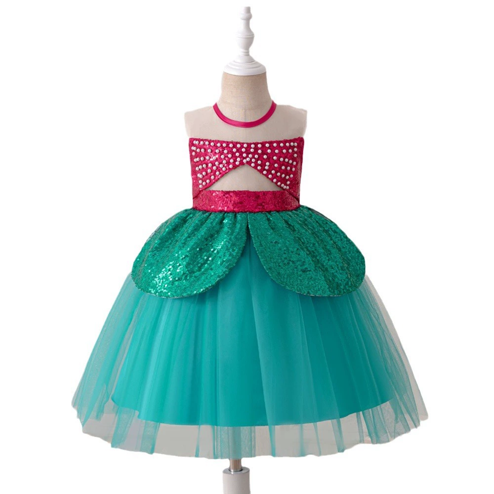 Evening dress, children's nail sequins, small princess costume, new collection, cosplay, for catwalk