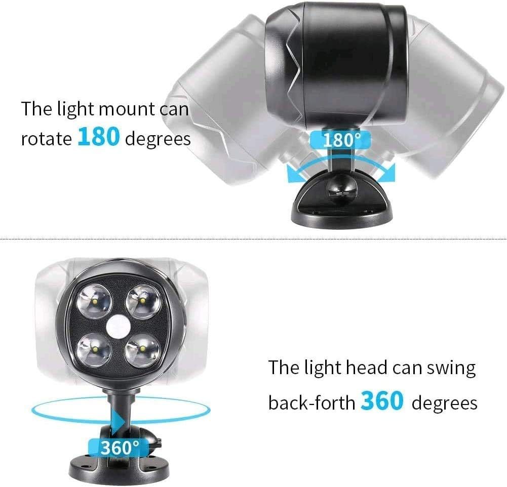 8W 4LED Spotlight Buiten Tuin Schijnwerper Bewegingssensor Geïntegreerde Straatverlichting Op Zonne-energie_voghion.com