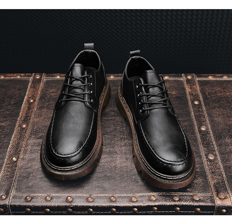 2024 new leather men, vintage style, polished work clothes, business formal, casual, young people, board shoes for men_voghion.com