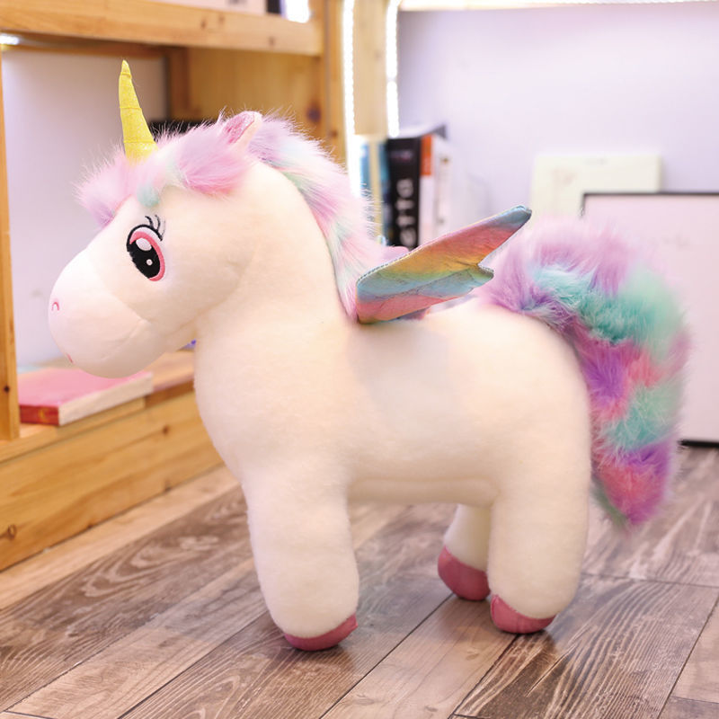 유니콘 인형 페가수스 봉제 장난감 인형 침대 잠자는 베개 장난감 소녀 어린이 생일 선물 여성